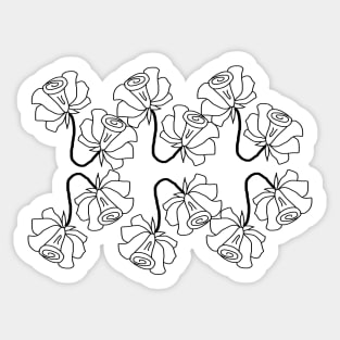 Rose outline pattern Sticker